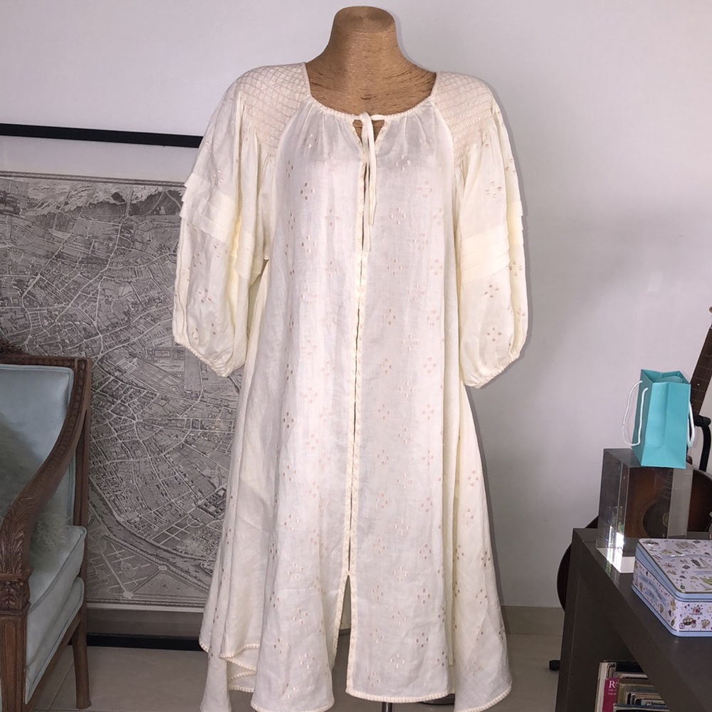 Innika Choo Hugh Smocked Embroidered Size M-L